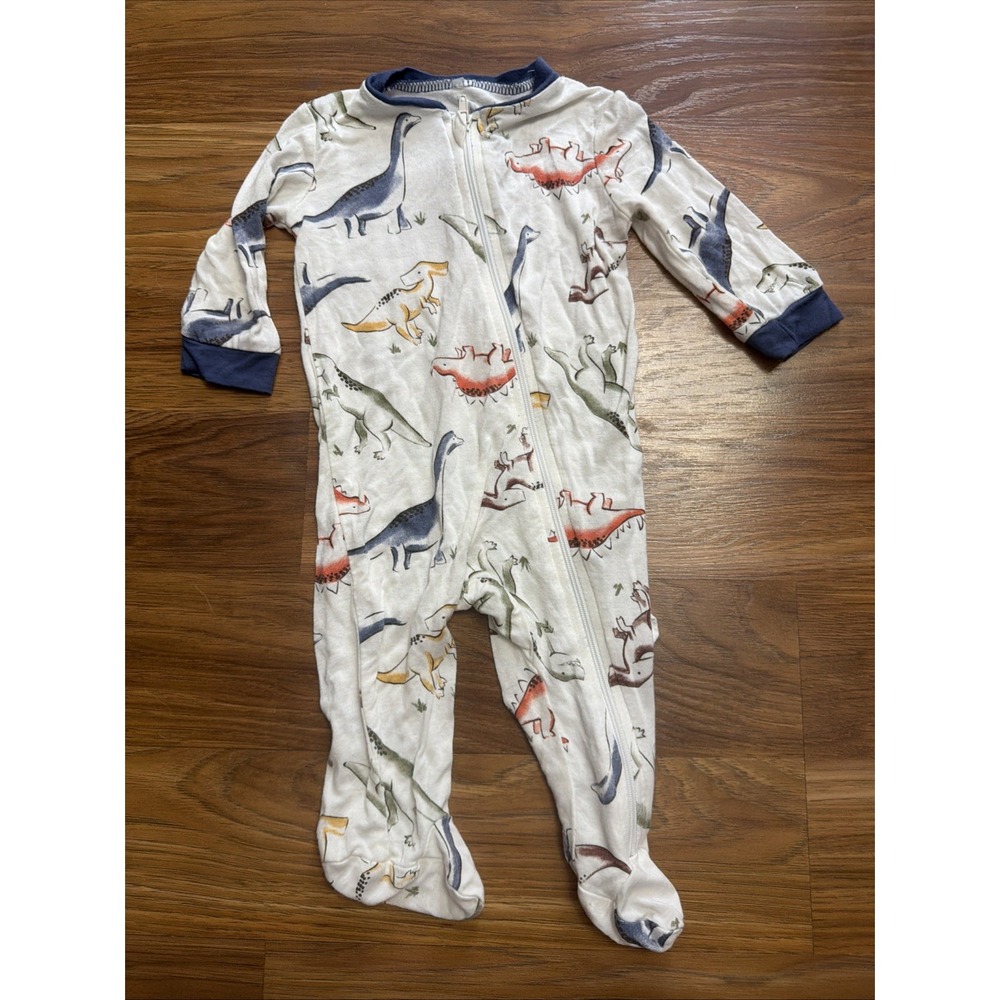 Milkberry Baby Boys 0-3 Months Dino Friends Footed Sleeper Pajamas